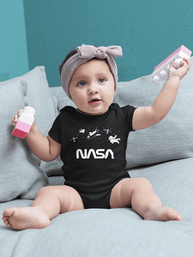 Nasa Floating Objects Banner Bodysuit -NASA Designs