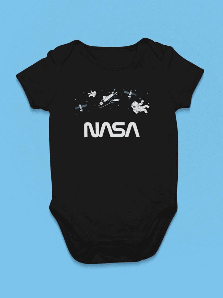 Nasa Floating Objects Banner Bodysuit -NASA Designs