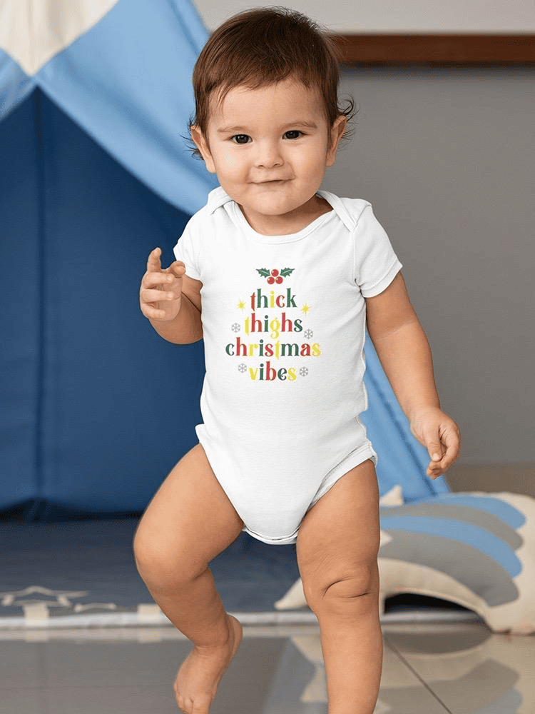 Thick Thighs Christmas Vibes Bodysuit -SmartPrintsInk Designs