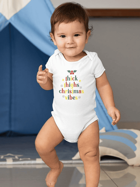 Thick Thighs Christmas Vibes Bodysuit -SmartPrintsInk Designs