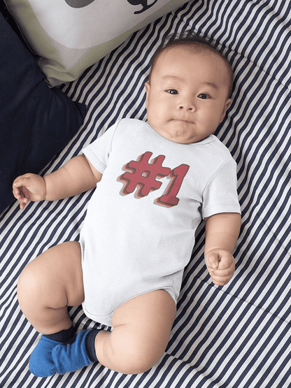 Number 1 Bodysuit Baby's -SmartPrintsInk Designs