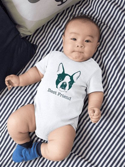 Puppy Best Friend Quote Bodysuit Baby's -SmartPrintsInk Designs