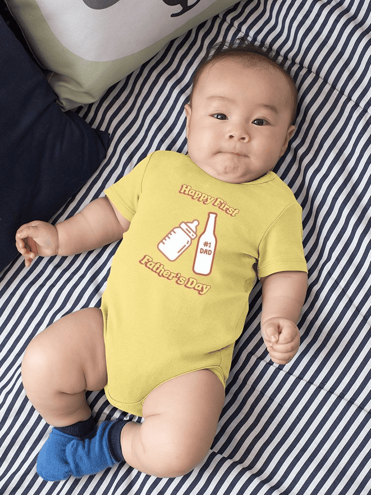 Happy First Father's Day Bodysuit Baby's -SmartPrintsInk Designs