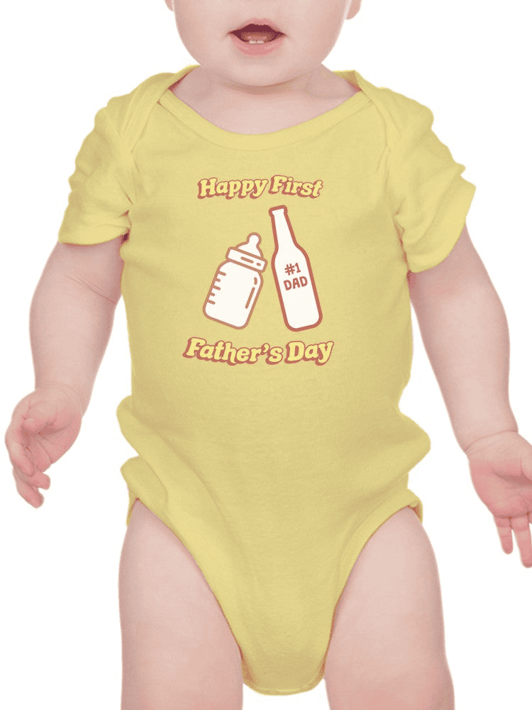 Happy First Father's Day Bodysuit Baby's -SmartPrintsInk Designs