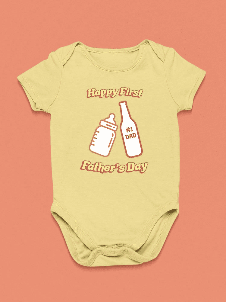 Happy First Father's Day Bodysuit Baby's -SmartPrintsInk Designs