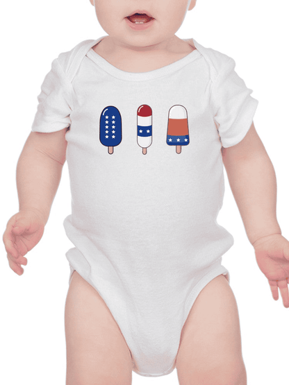 Ice Pops With Usa Colors Bodysuit Baby's -SmartPrintsInk Designs