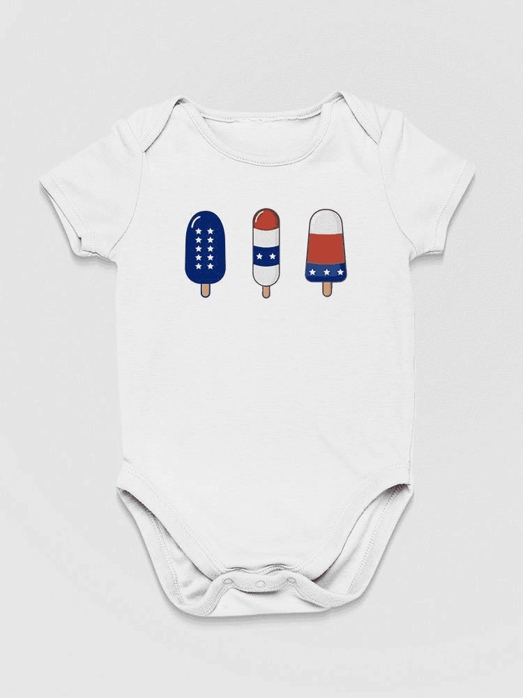 Ice Pops With Usa Colors Bodysuit Baby's -SmartPrintsInk Designs