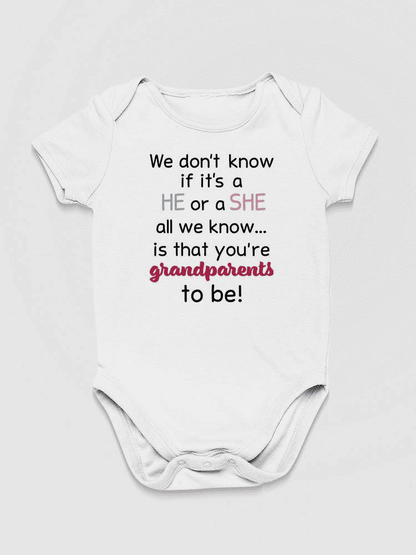 Grandparents To Be, Quote Bodysuit Baby's -SmartPrintsInk Designs