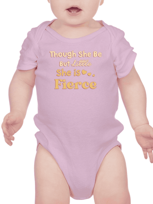 Little But Fierce Quote Bodysuit Baby's -SmartPrintsInk Designs