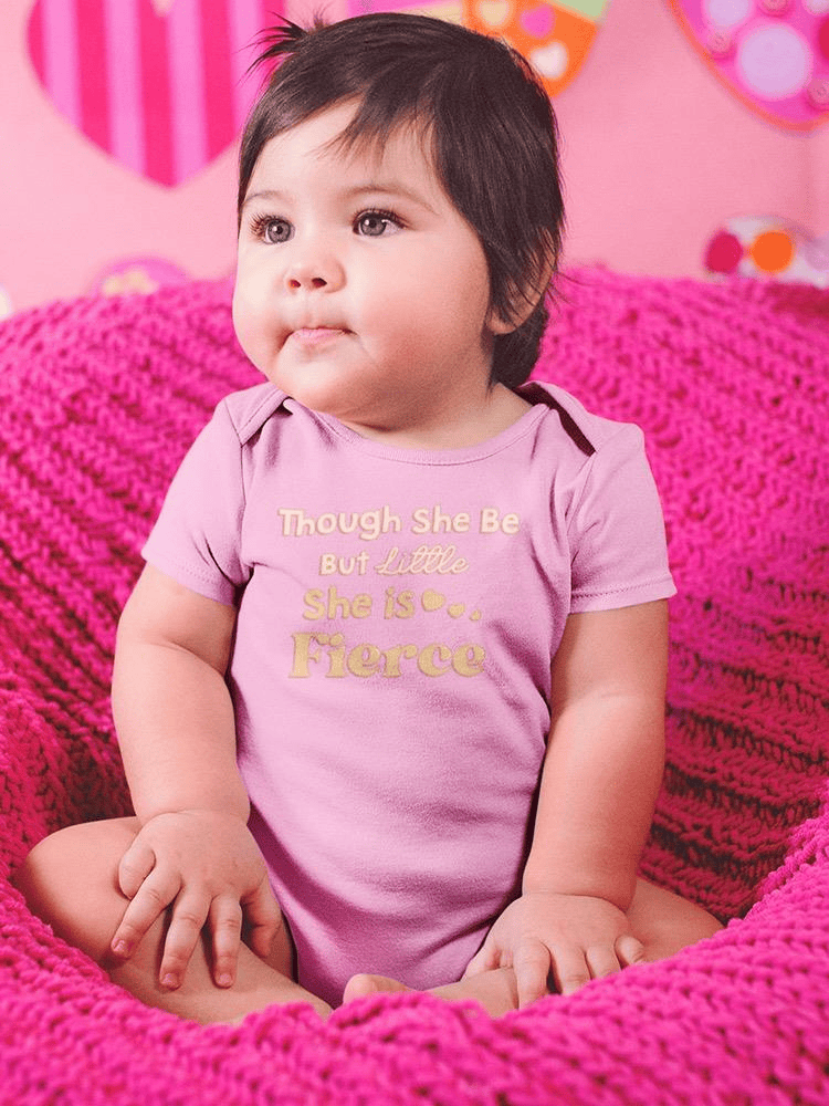 Little But Fierce Quote Bodysuit Baby's -SmartPrintsInk Designs