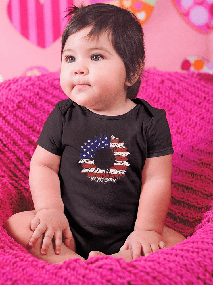 Flag And Sunflower Bodysuit Baby's -SmartPrintsInk Designs