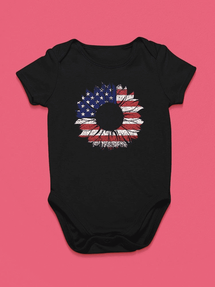 Flag And Sunflower Bodysuit Baby's -SmartPrintsInk Designs