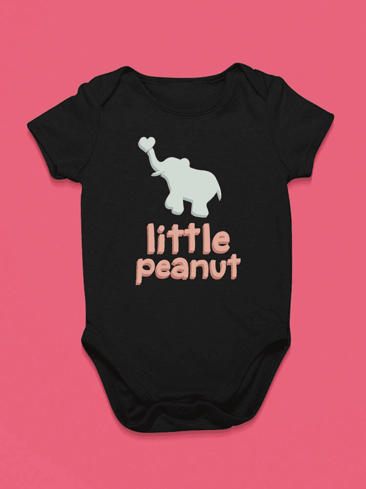 Little Peanut, Cute Elephant Bodysuit Baby's -SmartPrintsInk Designs