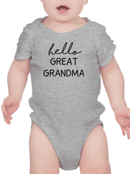 Hello Great Grandma Quote Bodysuit Baby's -SmartPrintsInk Designs