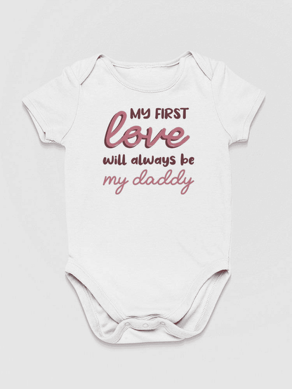 My First Love, Quote Bodysuit Baby's -SmartPrintsInk Designs