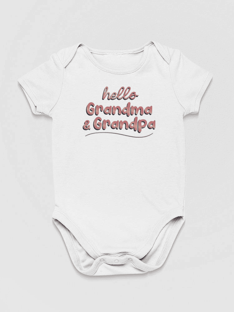 Hello Grandparents, Quote Bodysuit Baby's -SmartPrintsInk Designs