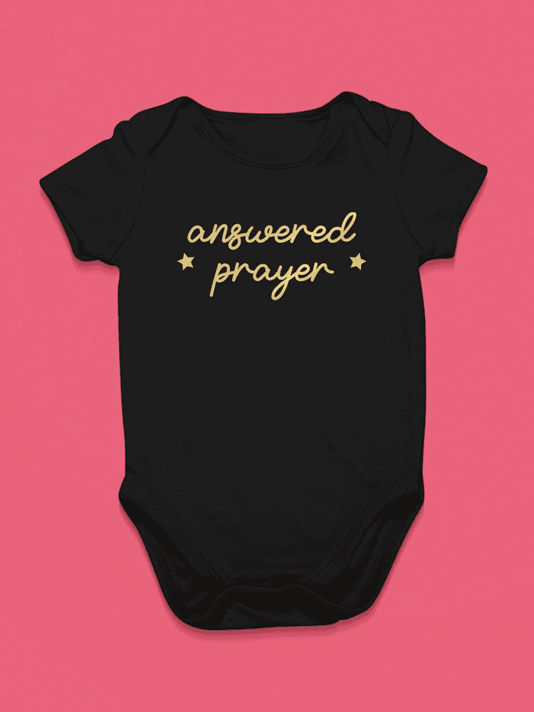 Answered, Quote Bodysuit Baby's -SmartPrintsInk Designs