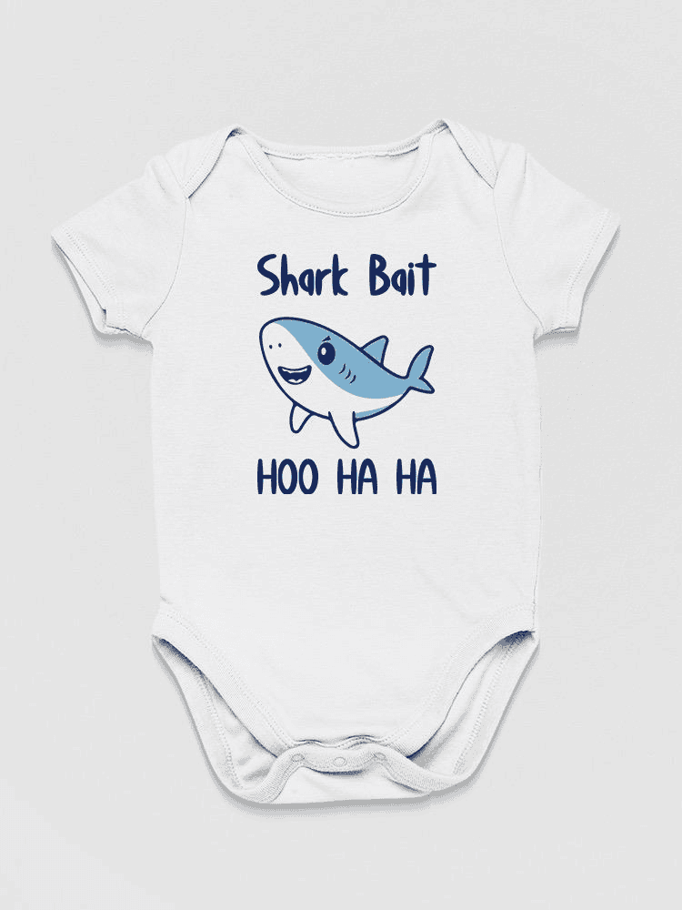 Shark Bait, Quote Bodysuit Baby's -SmartPrintsInk Designs