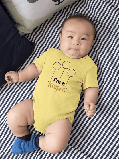 A Keeper, Quote Bodysuit Baby's -SmartPrintsInk Designs