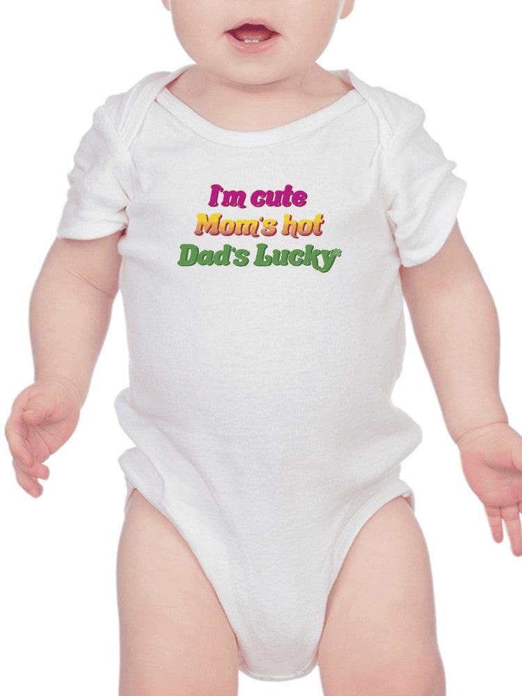 Dad Is Lucky Quote Bodysuit Baby's -SmartPrintsInk Designs