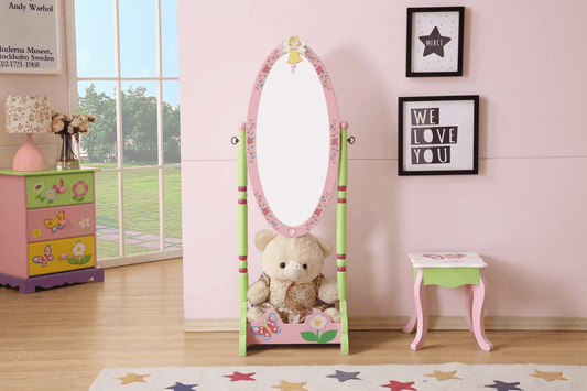 Kid's Standing Mirror - Wood Floor Mirror