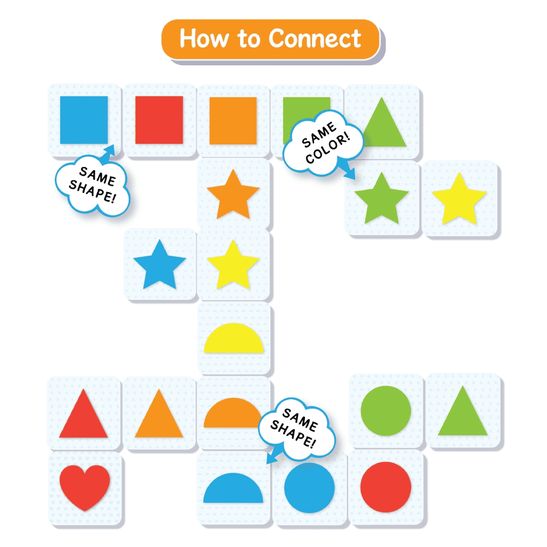 Skillmatics Educational Game : Connectors Shapes & Colours | Gifts for Kids Ages 3-6 | Super Fun for Travel & Family Game Night