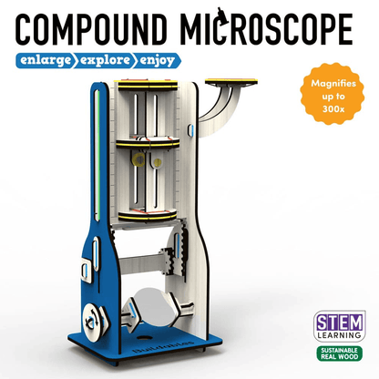 Buildables Compound Microscope - Kids Build This to Learn About Refraction, Magnification And Magic of Lenses