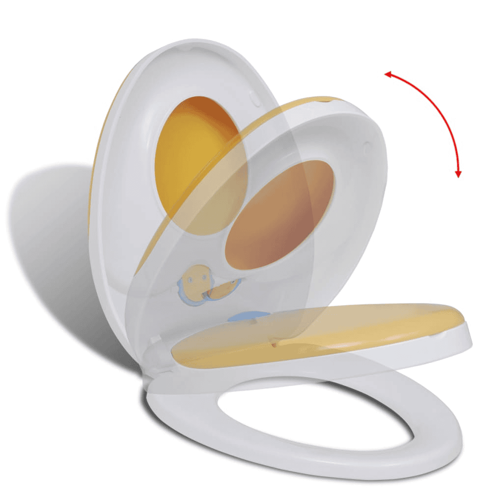 vidaXL White & Yellow Soft-close Toilet Seat Adults/Children