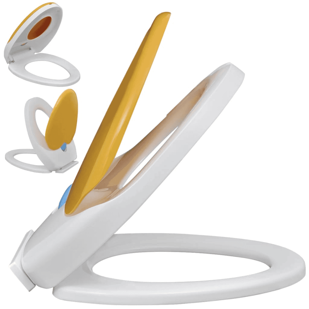 vidaXL White & Yellow Soft-close Toilet Seat Adults/Children