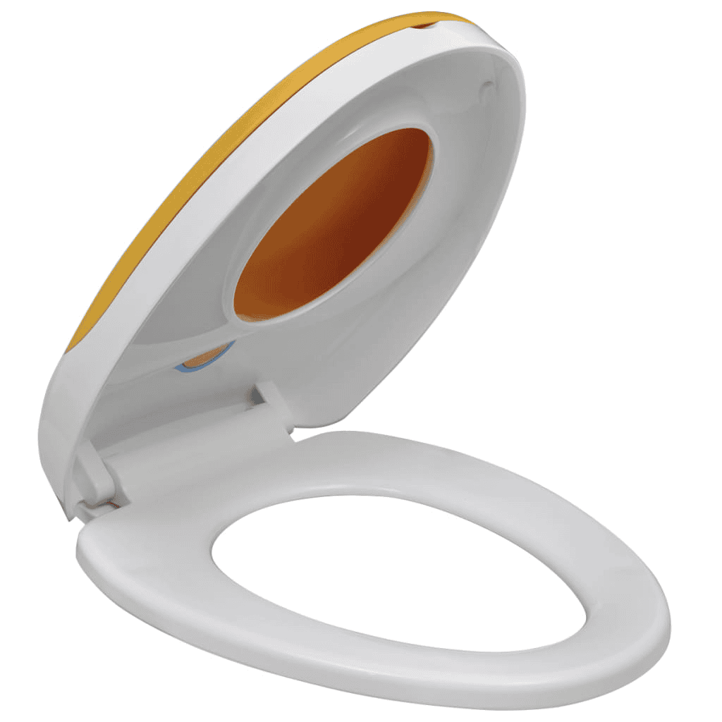 vidaXL White & Yellow Soft-close Toilet Seat Adults/Children