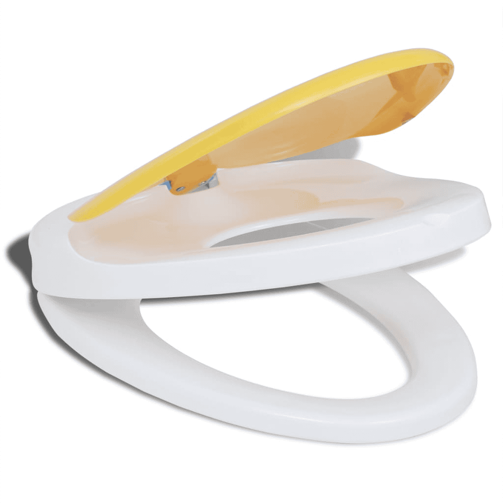 vidaXL White & Yellow Soft-close Toilet Seat Adults/Children