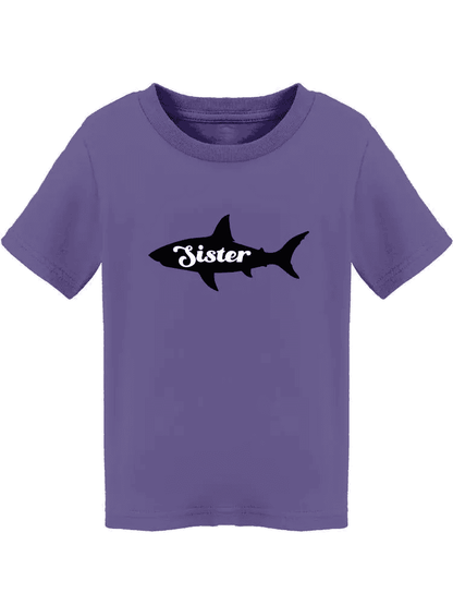 Shark Sister Splash: Trendy Toddler Tee with a Fin-tastic Twist!