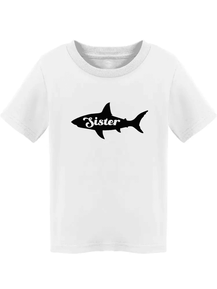 Shark Sister Splash: Trendy Toddler Tee with a Fin-tastic Twist!