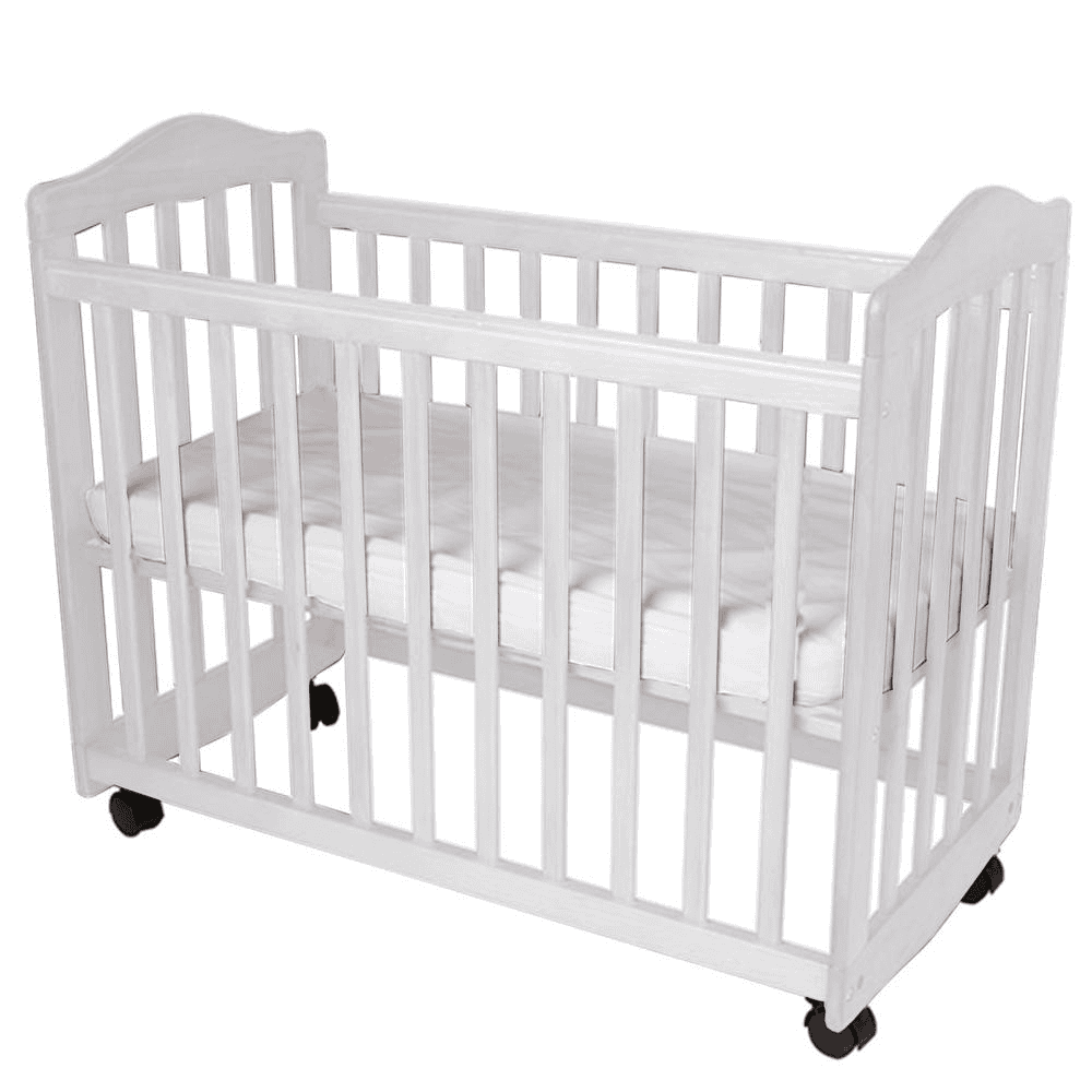 2-in-1 Convertible Cradle & Mini Crib with Mattress, White