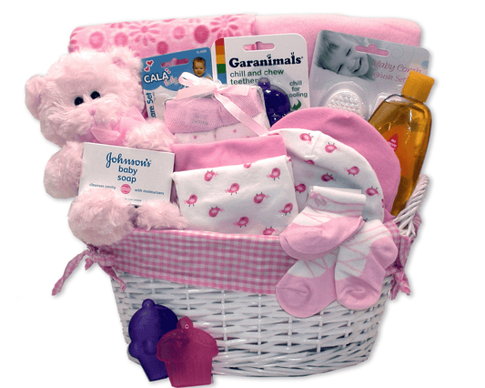 Blush Baby Essentials Gift Basket - Premium Baby Gift Baskets