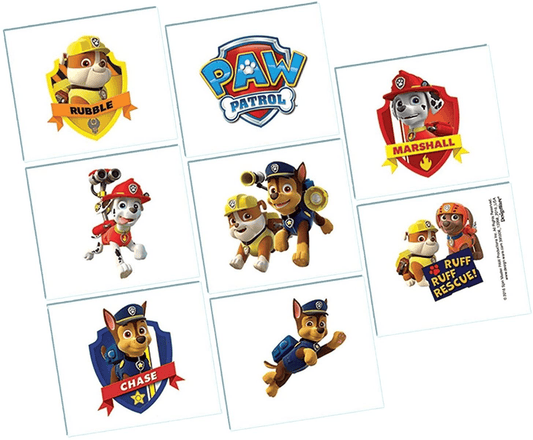 Paw Patrol 8 Tattoo Squares