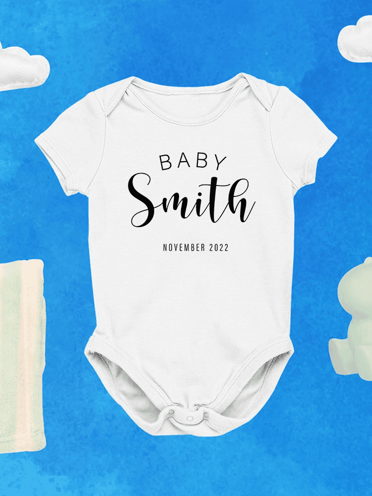 Baby Custom Last Name Bodysuit -Custom Designs