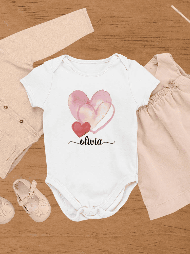 Hearts Custom Name Bodysuit -Custom Designs