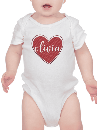 Custom Name And Heart Bodysuit -Custom Designs