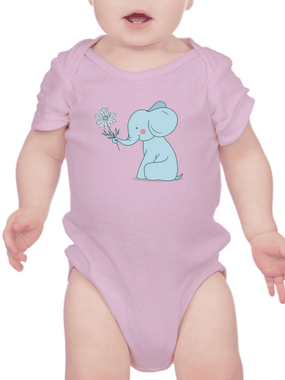 Elephant With A Flower Bodysuit -SmartPrintsInk Designs