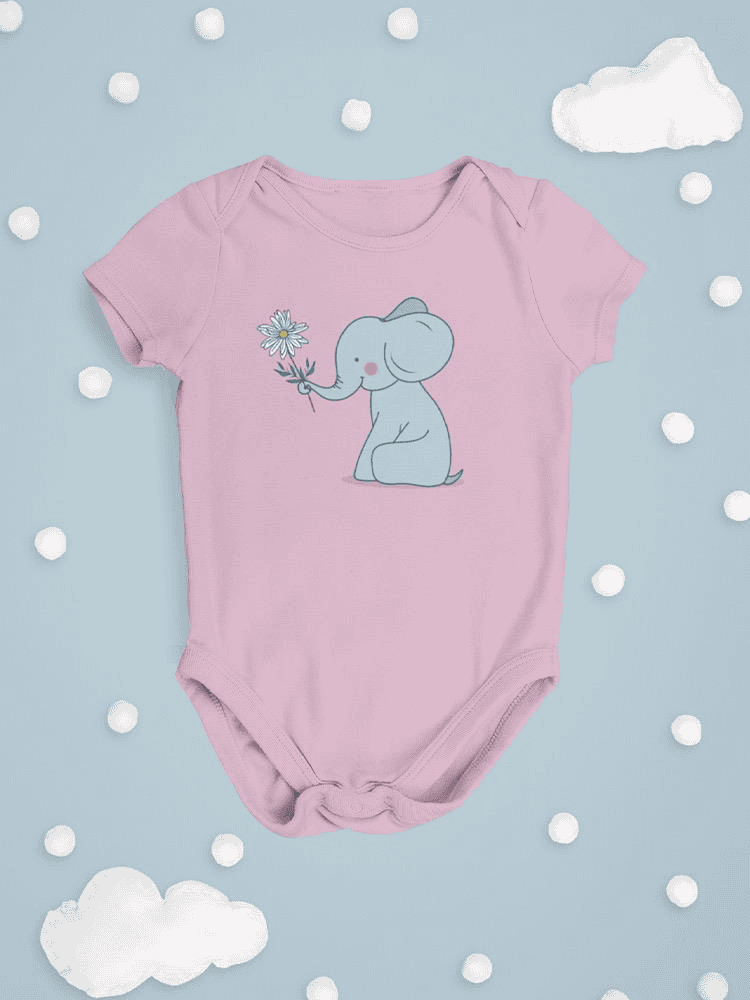 Elephant With A Flower Bodysuit -SmartPrintsInk Designs