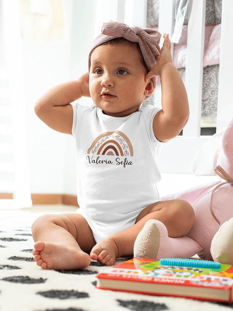 Rainbow With Custom Name Bodysuit -Custom Designs