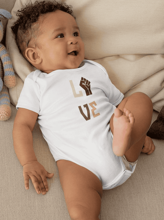 Love And Fist Bodysuit -SmartPrintsInk Designs