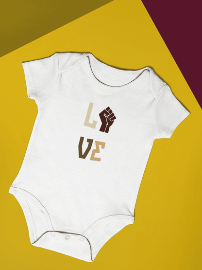 Love And Fist Bodysuit -SmartPrintsInk Designs