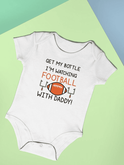 Watching Football With Daddy Bodysuit -SmartPrintsInk Designs