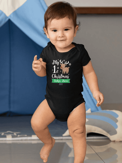 My 1St Christmas Baby Name Bodysuit -Custom Designs