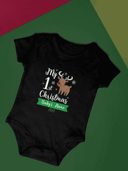 My 1St Christmas Baby Name Bodysuit -Custom Designs