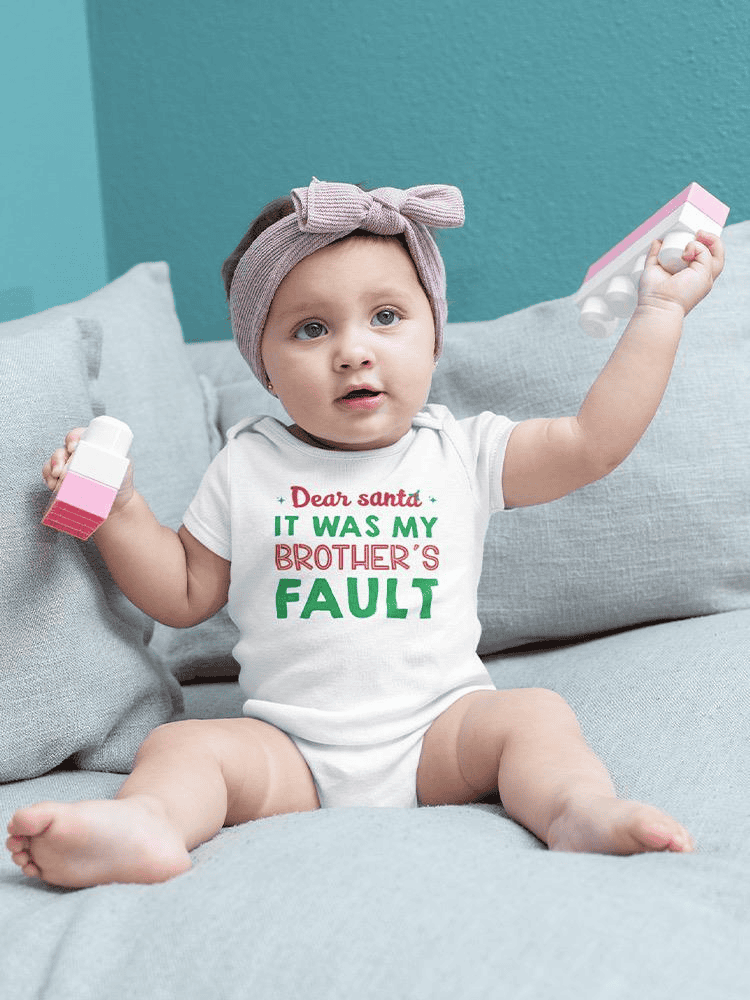 It Was My Brother's Fault Santa! Bodysuit -SmartPrintsInk Designs