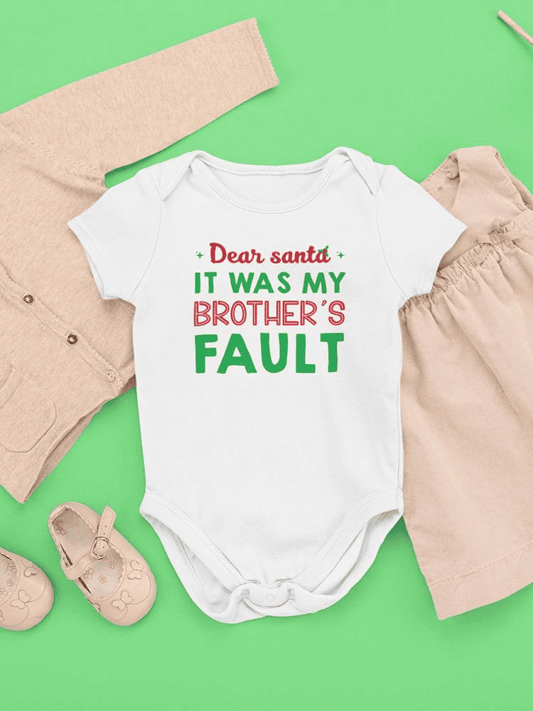 It Was My Brother's Fault Santa! Bodysuit -SmartPrintsInk Designs