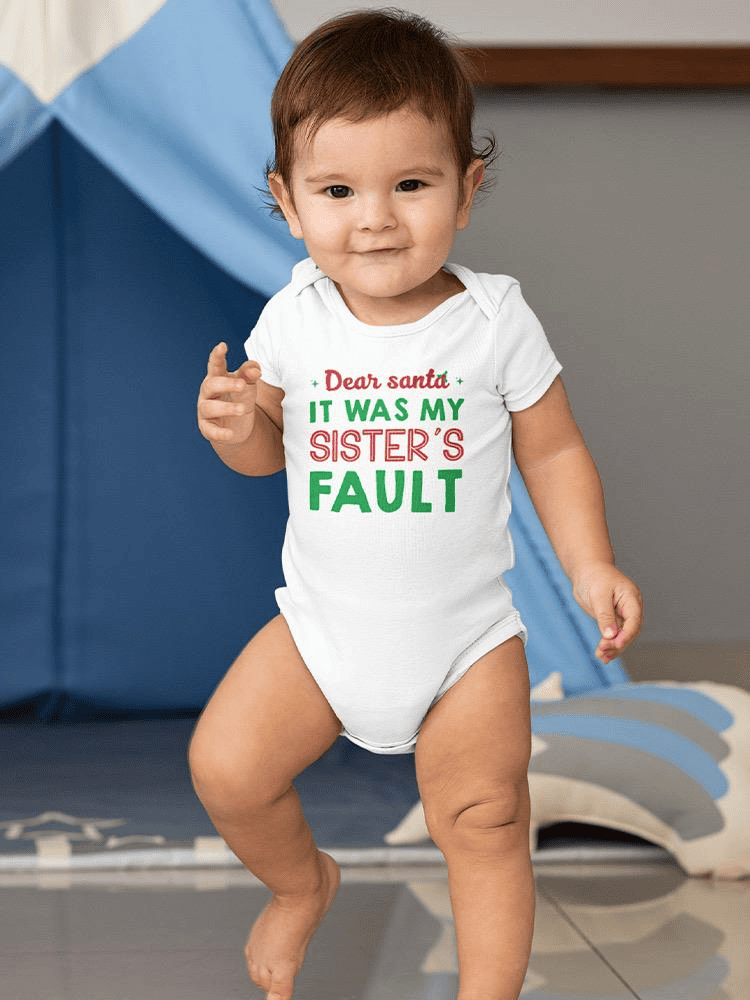 It Was My Sister's Fault Santa! Bodysuit -SmartPrintsInk Designs